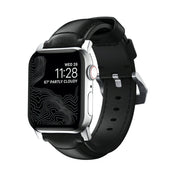 NOMAD Traditional Leather Strap for Apple Watch 42/44mm BK - Silver Buckle