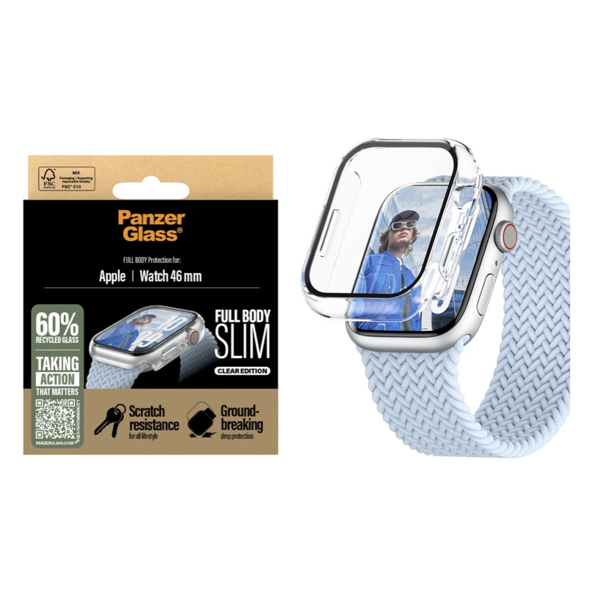 Apple Watch 10 Case PanzerGlass Full Body Slim (46 mm) - Clear