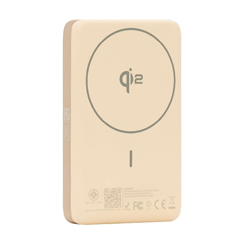 พาวเวอร์แบงค์ PISEN SleekVolt 10000mAh ชาร์จไร้สาย 20W สีครีมพาสเทล
