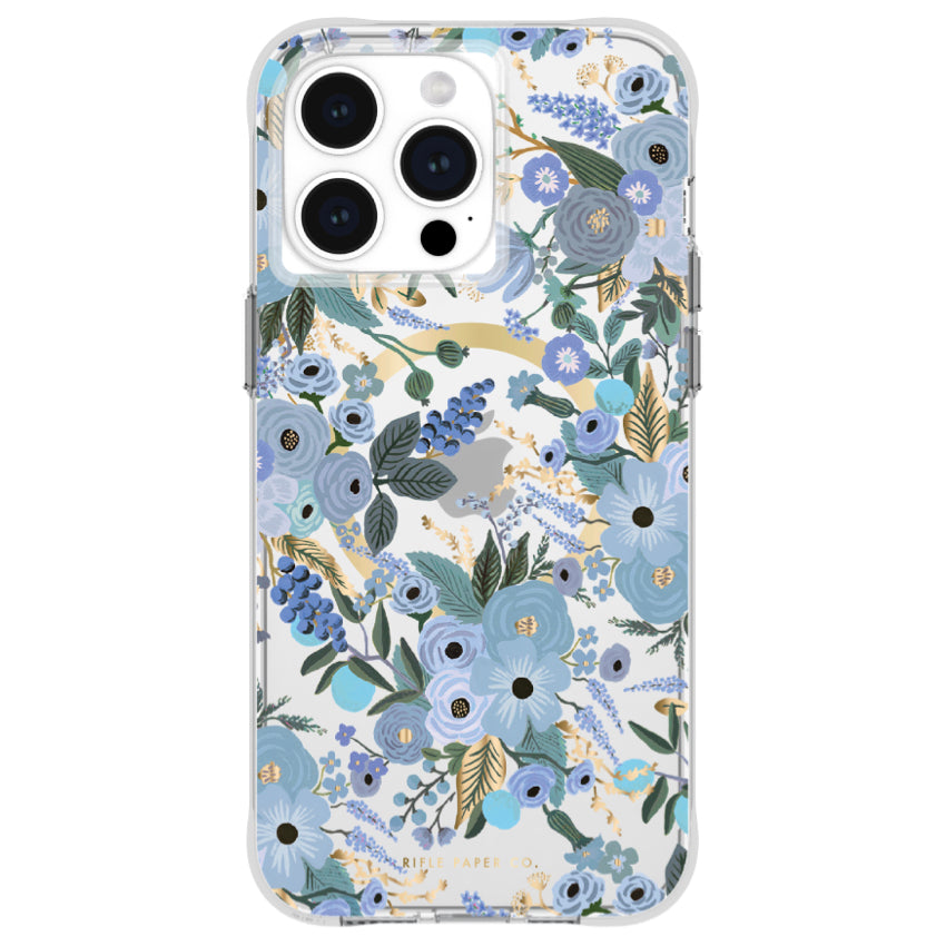 Case Mate Rifle Paper Garden Party Blue with MagSafe for iPhone 15 Pro Max
