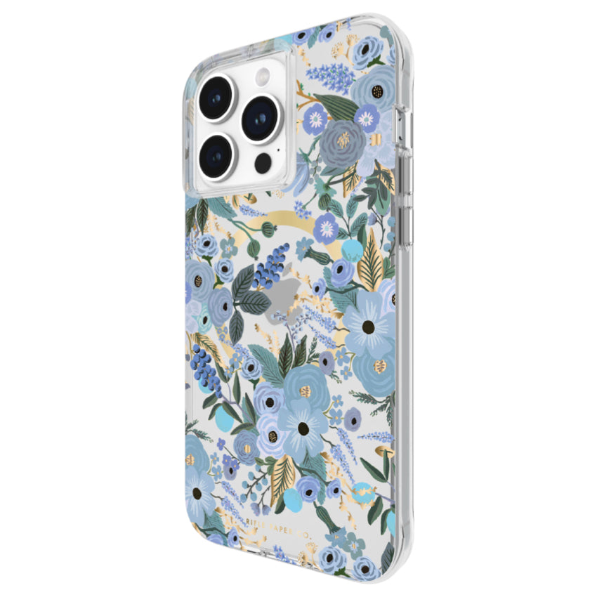Case Mate Rifle Paper Garden Party Blue with MagSafe for iPhone 15 Pro Max