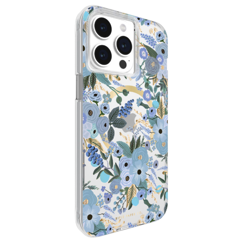 Case Mate Rifle Paper Garden Party Blue with MagSafe for iPhone 15 Pro Max