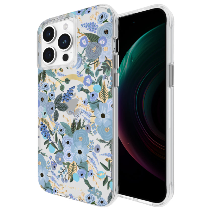Case Mate Rifle Paper Garden Party Blue with MagSafe for iPhone 15 Pro Max