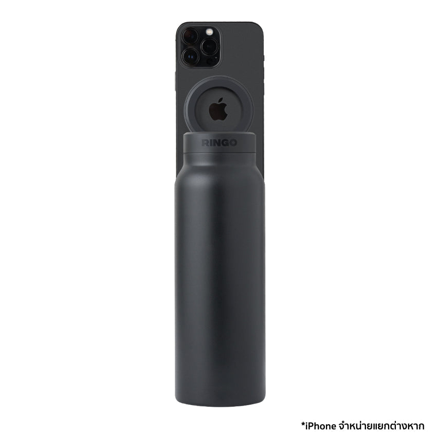 Ringo Bottle with Magnetic Phone Mount Lid 710ml - Black