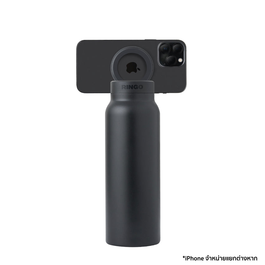 Ringo Bottle with Magnetic Phone Mount Lid 710ml - Black