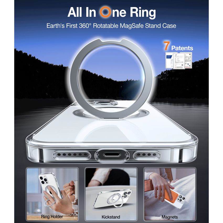 Torras UPRO Ostand Pro for iPhone 15 Pro Max - Clear