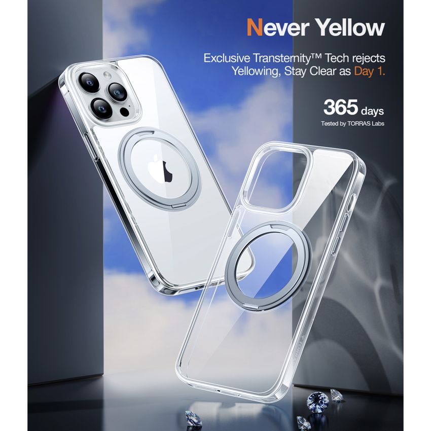 Torras UPRO Ostand Pro for iPhone 15 Pro Max - Clear