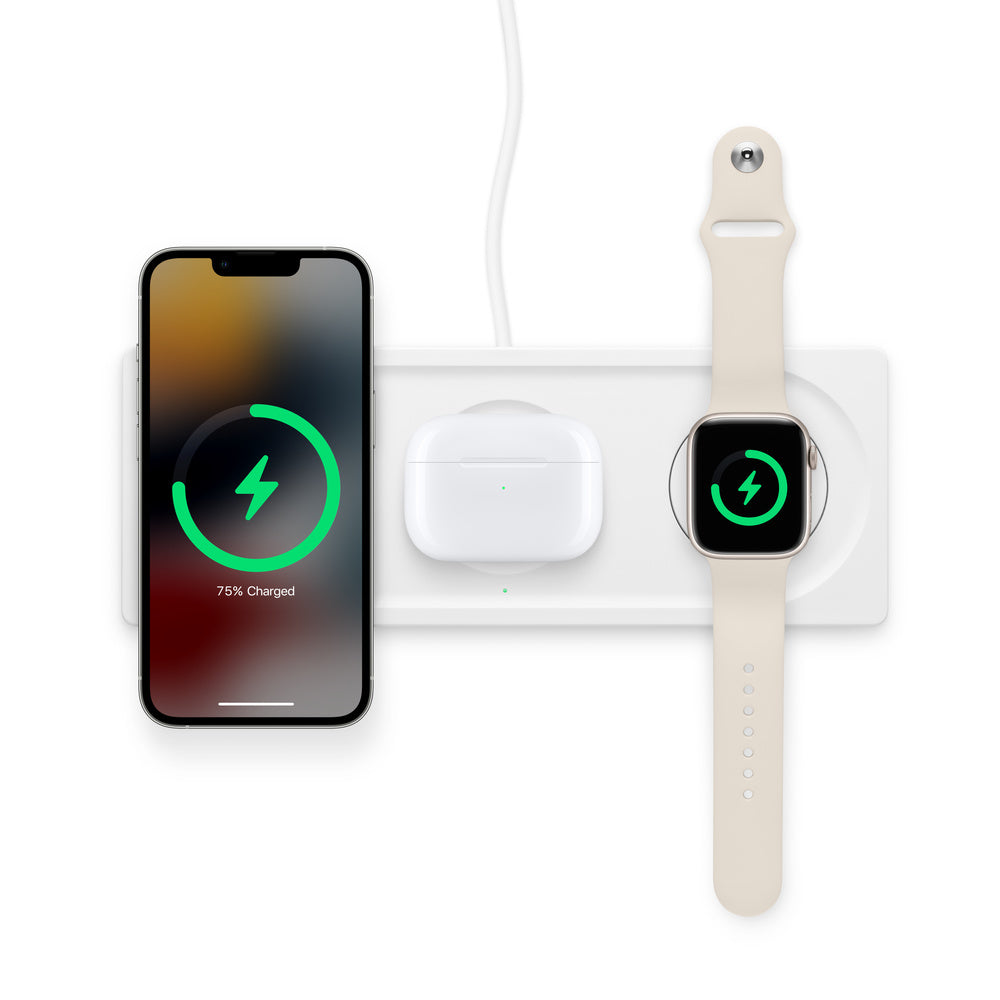 BELKIN BOOST CHARGE Pro MagSafe 3-in-1 Wireless Pad with Charger - White