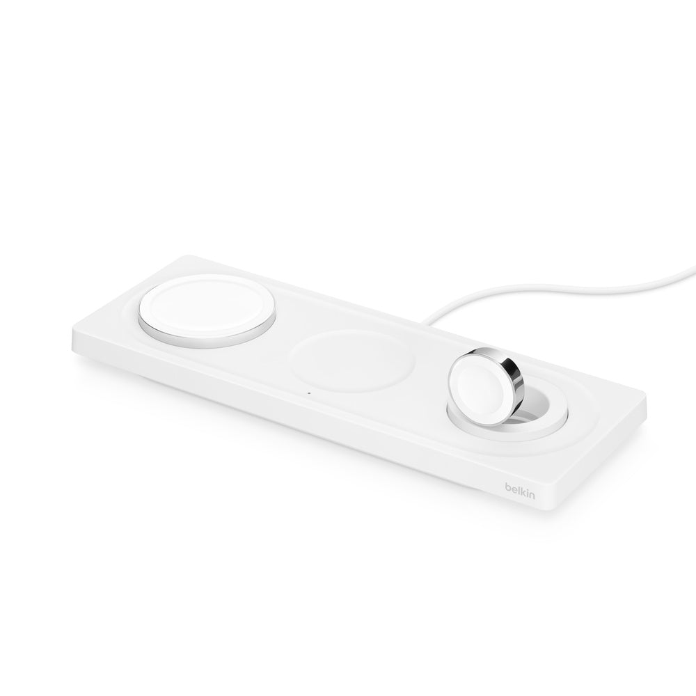 BELKIN BOOST CHARGE Pro MagSafe 3-in-1 Wireless Pad with Charger - White